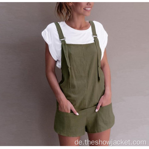 Entzückende kurze Overalls für Damen Baumwolle Großhandel Custom